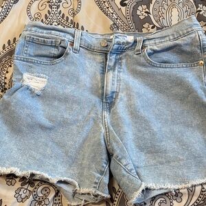Denizen from Levi's Light Blue Distressed Denim Cutoff Shorts